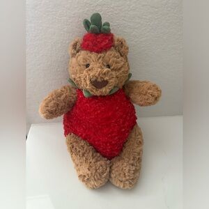 AUTHENTIC NWT Jellycat Strawberry Bartholomew Bear Rare Retired ONLY ONE Fruit